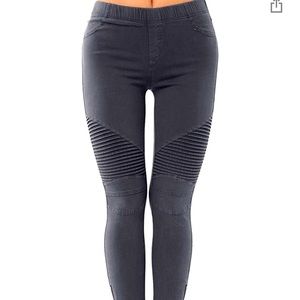 Womens Biker Skinny Pants